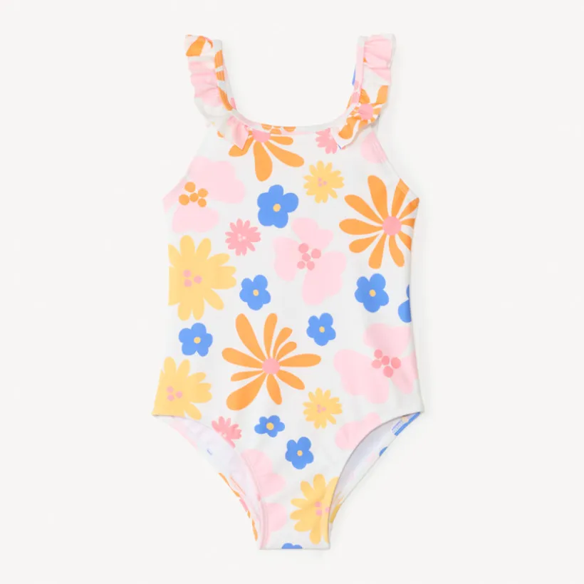 Maillot de bain 1 pièce imprimé fleuri pour fille
