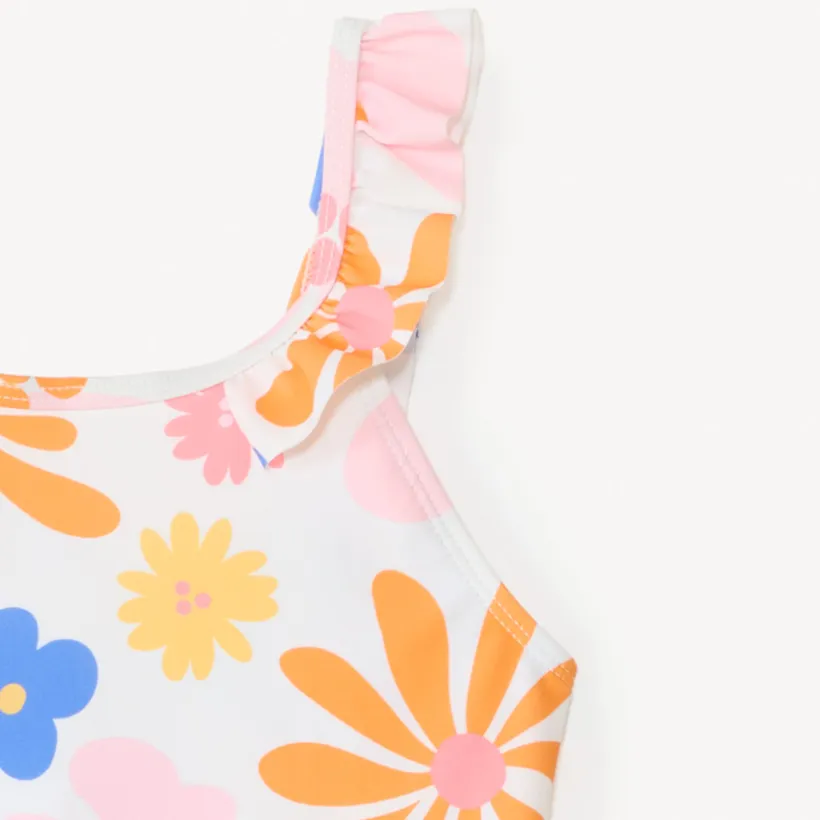 Maillot de bain 1 pièce imprimé fleuri pour fille
