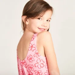 Maillot de bain 1 pièce imprimé fleurs de tiaré pour fille