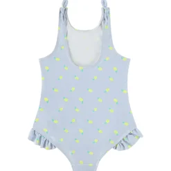 Maillot de bain 1 pièce à rayures et imprimé citron pour fille