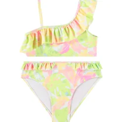 Maillot de bain 2 pièces imprimé jungle acidulée pour fille