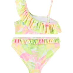Maillot de bain 2 pièces imprimé jungle acidulée pour fille