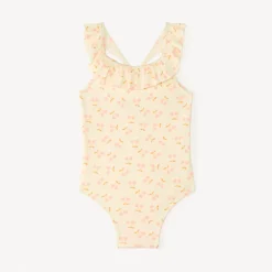 Maillot de bain 1 pièce à volants et imprimé cerise pour bébé fille