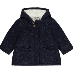 Manteau drap de laine en lurex pailleté pour bébé fille