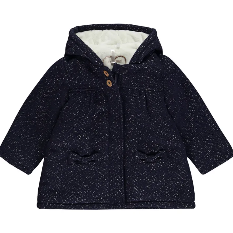 Manteau drap de laine en lurex pailleté pour bébé fille