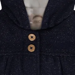 Manteau drap de laine en lurex pailleté pour bébé fille