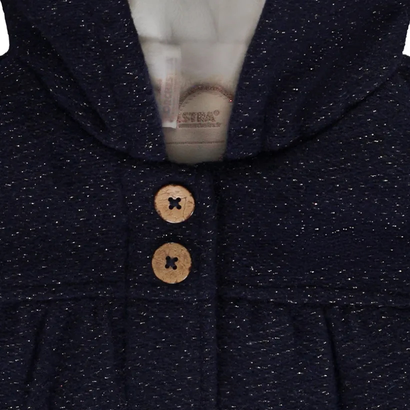 Manteau drap de laine en lurex pailleté pour bébé fille