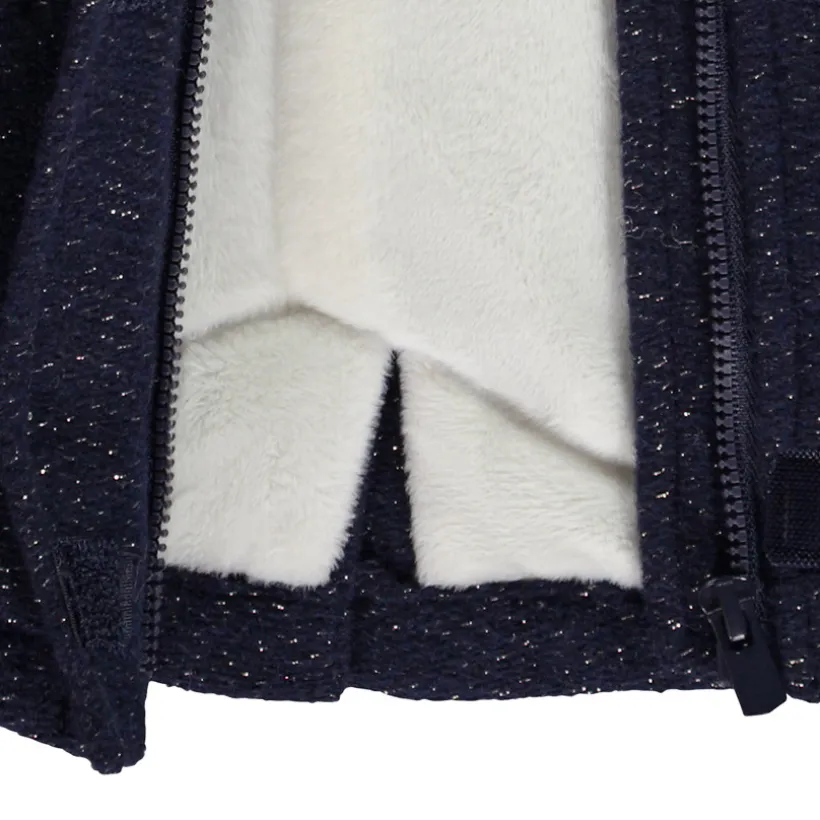 Manteau drap de laine en lurex pailleté pour bébé fille