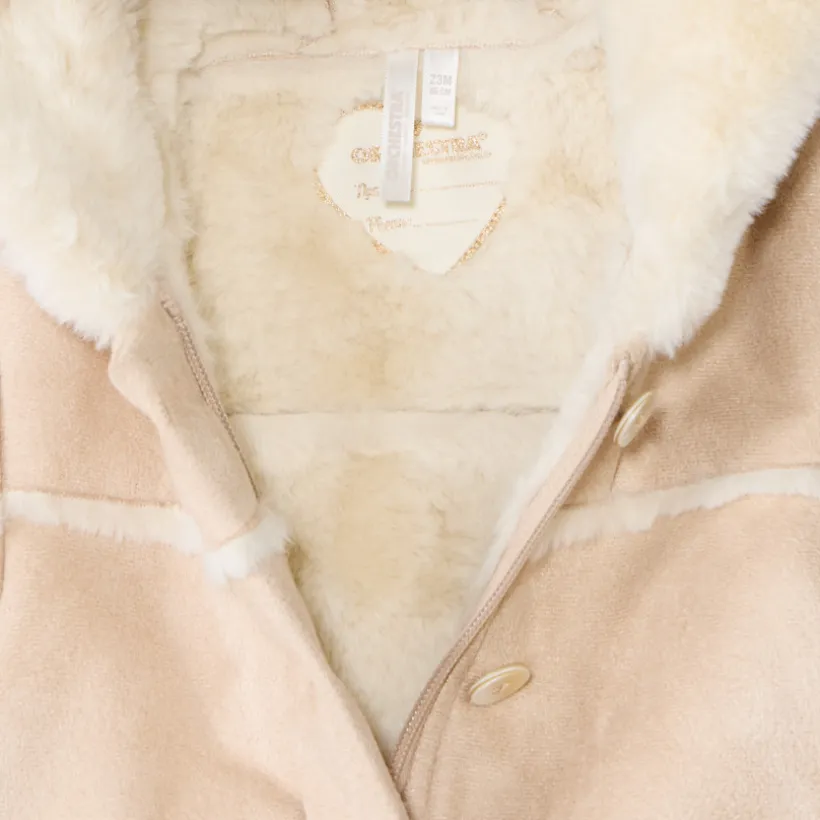 Manteau en suédine et sherpa effet fourrure pour bébé fille