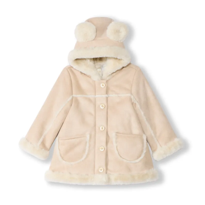 Manteau en suédine et sherpa effet fourrure pour bébé fille