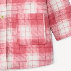 Manteau évolutif en drap de laine à carreaux pour fille