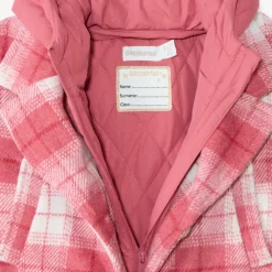 Manteau évolutif en drap de laine à carreaux pour fille
