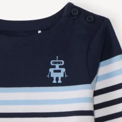 Marinière manches longues print robot pour bébé garçon