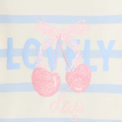 Marinière molletonnée print cerise pour fille