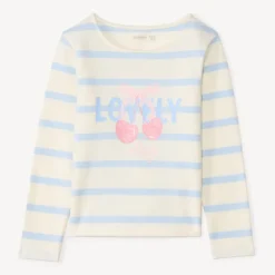Marinière molletonnée print cerise pour fille