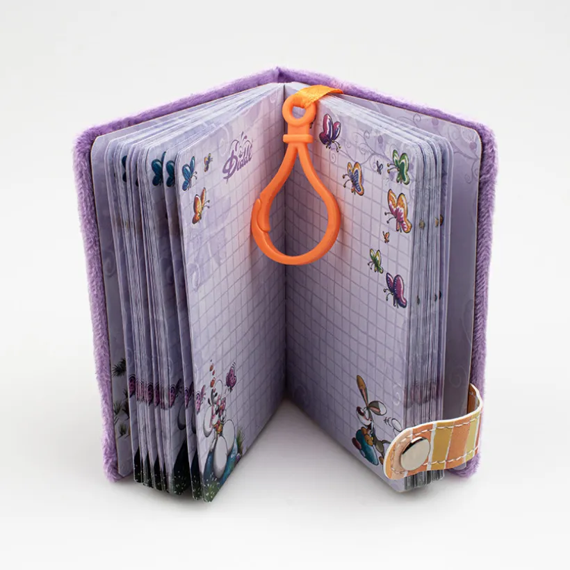 Mini carnet porte clé en peluche A7 Diddl et ses amis (Modèles aléatoires)