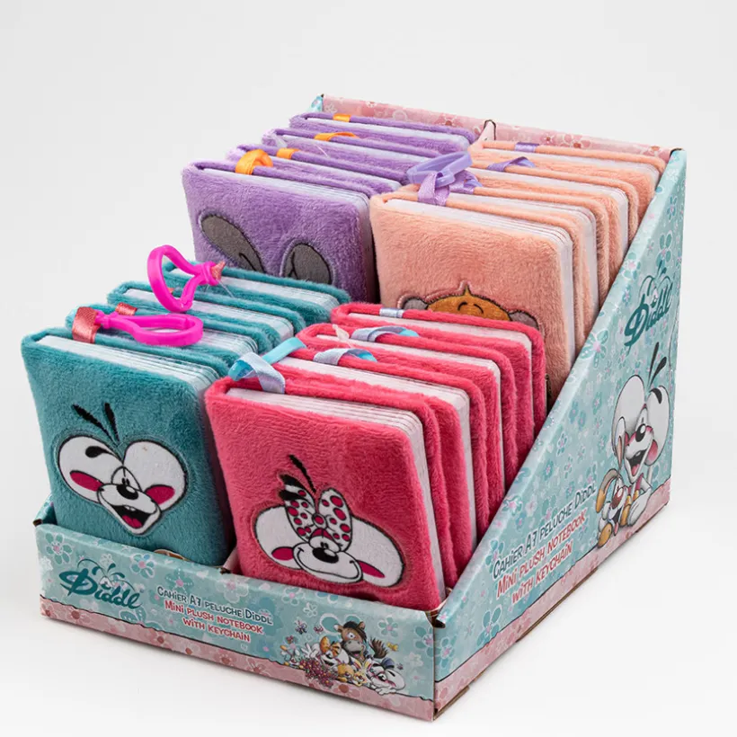 Mini carnet porte clé en peluche A7 Diddl et ses amis (Modèles aléatoires)