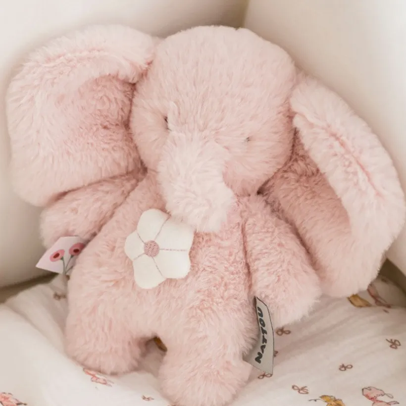 Mini peluche musicale éléphant - Fanfan - Rose - 20 cm