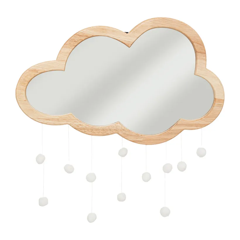 Miroir en bois d'hévéa Nuage