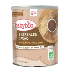 Mélange 5 céréales et cacao bio 6M+ 220g
