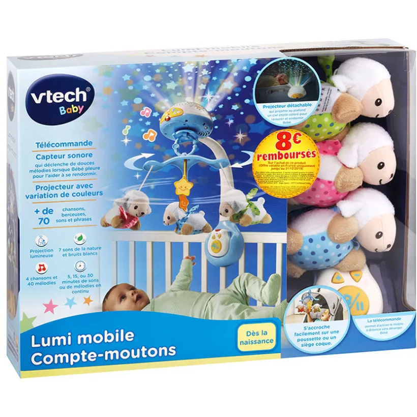 Mobile Lumi Compte Moutons - Bleu