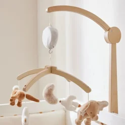 Mobile musical en bois avec bras Bali, Moka & Snow