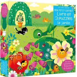 Mon petit coffret - Le jardin - 3 puzzles + 1 livre