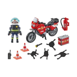 Moto de pompier avec personnage Playmobil