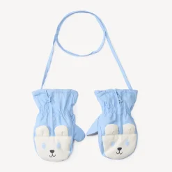 Moufles de ski ludique avec fermeture zip pour bébé garçon