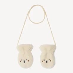 Moufles en sherpa à broderie fantaisie pour bébé