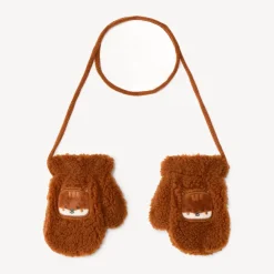 Moufles en sherpa et doublure micropolaire brodée pour bébé