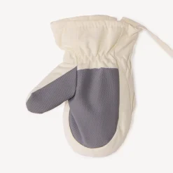 Moufles en toile unie avec broderie pour bébé fille