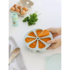 Moule de conservation multiportions 7 x 100ml en silicone vert