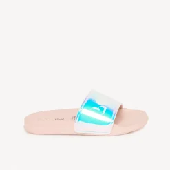 Mules à bride iridescente et print Love pour fille