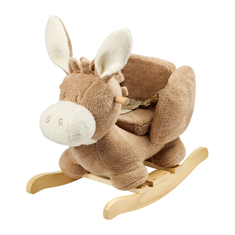 Âne à bascule en sherpa Teddy - Caramel