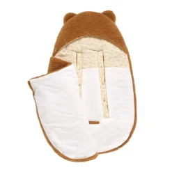 Nid d'ange hiver 5 attaches 0-3M en sherpa Orsino caramel