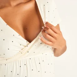 Nuisette manches courtes à pois pour femme