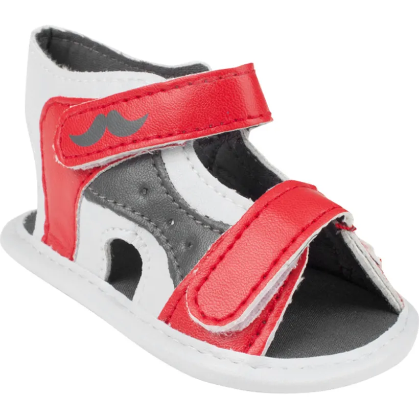 Nu-pieds souples aspect cuir à scratchs