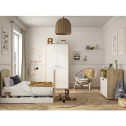Option 2 pans pour lit Arthur 70 x 140 cm - Blanc