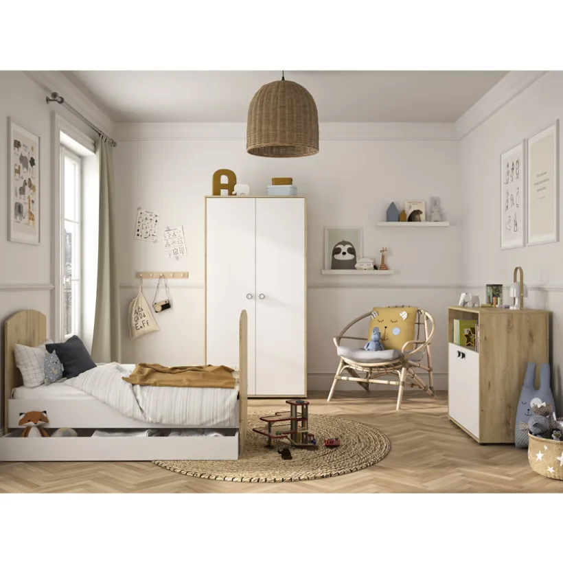 Option 2 pans pour lit Arthur 70 x 140 cm - Blanc