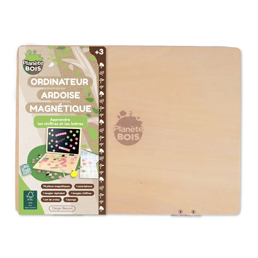 Ordinateur ardoise magnétique en bois