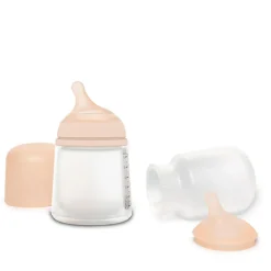 Pack biberon Zero.Zero Follow-On spécial allaitement 180ml rose