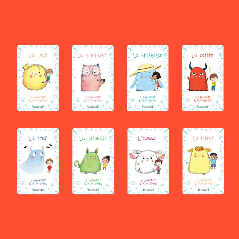 Pack de 8 cartes à écouter "Ma petite bibliothèque des émotions"