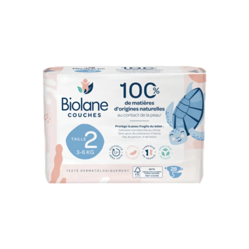 Pack de 28 couches taille 2 (3 à 6 kg)