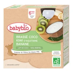 Pack de 4 gourdes brassé lait de coco kiwi banane bio