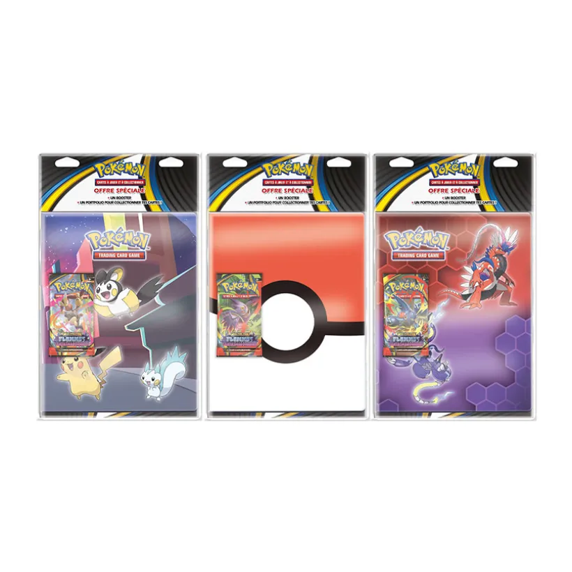 Pack portfolio + booster Pokémon Flammes Fantasmagoriques (modèle aléatoire)