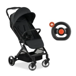 Pack poussette Travel N Care Plus black avec volant pour bébé