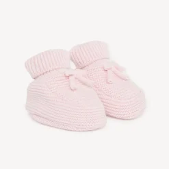 Paire de chaussons en tricot uni pour bébé fille