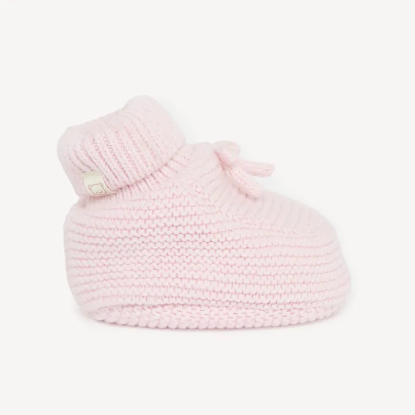 Paire de chaussons en tricot uni pour bébé fille