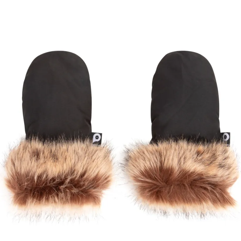 Paire de moufles universelles Simone effet fourrure pour poussette
